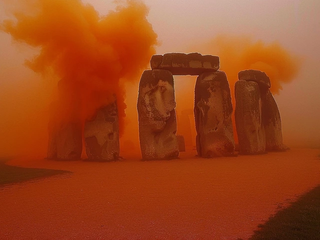 Just Stop Oil Activists Target Stonehenge with Orange Paint to Push for Fossil Fuel Ban
